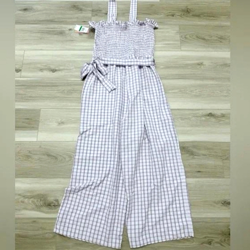 NWT RILEY & RAE | Checkered Smocked Jumpsuit - Picture 2 of 5